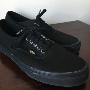 Vans Authentic Black w/Gold & Leopard Eyelets L@@k